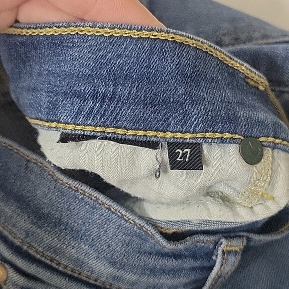 7 for all Mankind Womens The Ankle Skinny distressed raw hem jeans size 27 - Picture 5 of 10